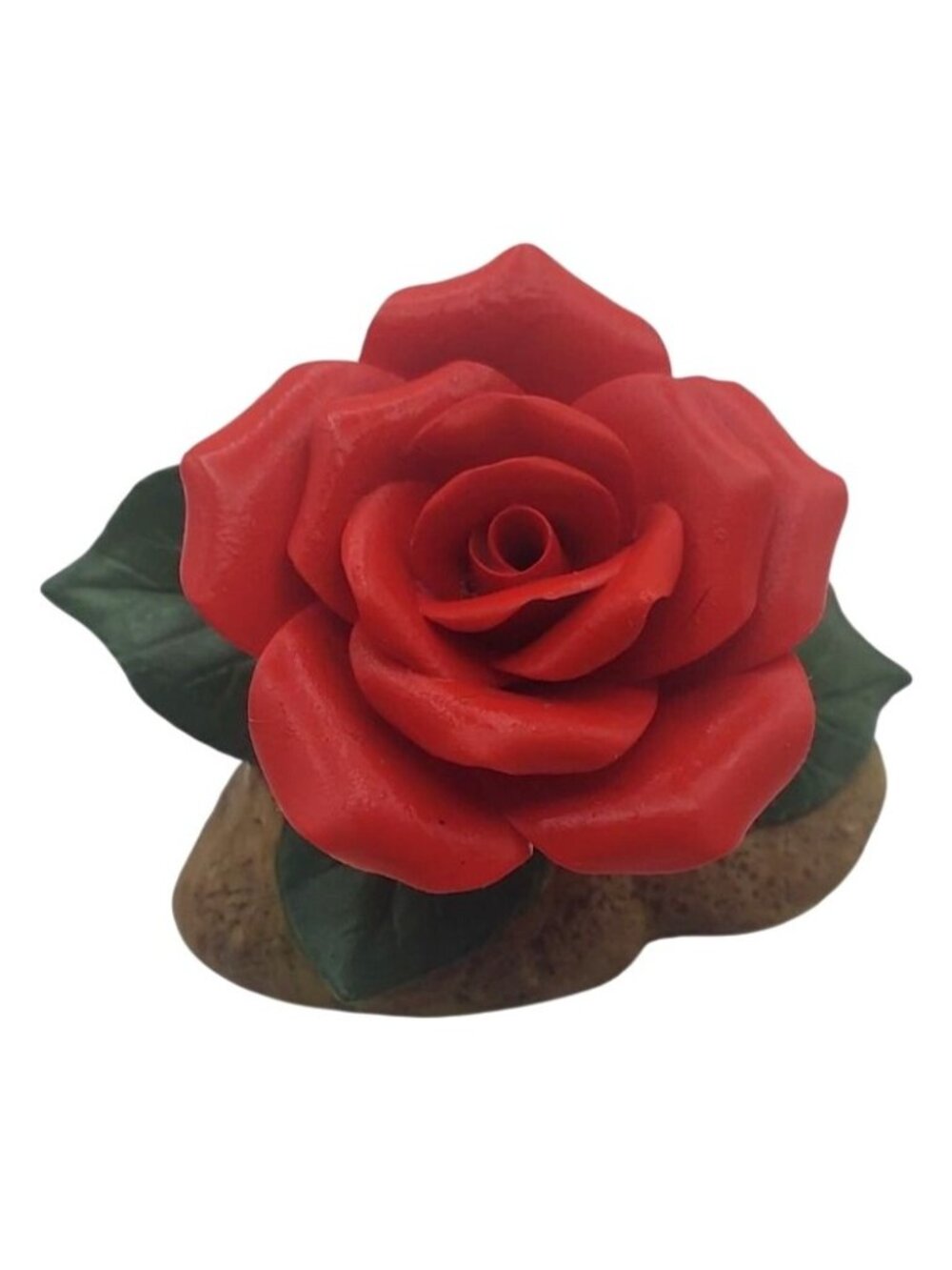 Andrea By Sadek Porcelain Andrea Red Rose On Branch Figurine Capodimonte Japan